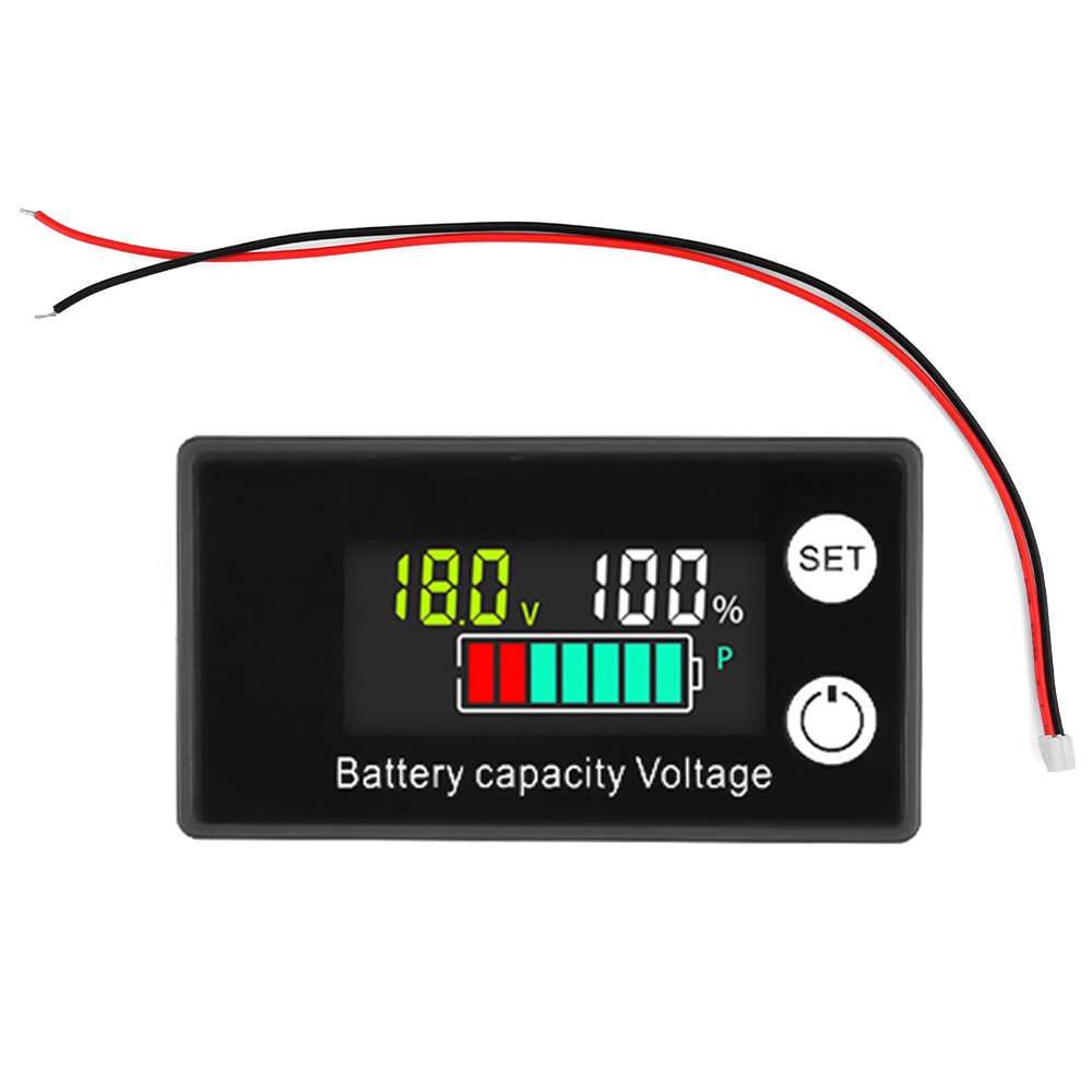 

Waterproof Battery Capacity Indicator DC8-100V Lead Acid Lithium LiFePO4 Car Battery Tester Meter 12V 24V 48V