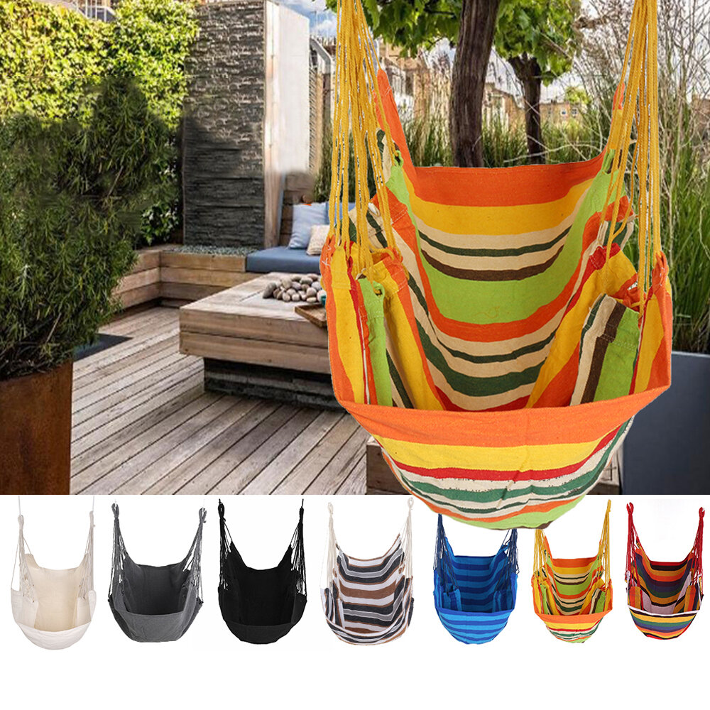 Deluxe kemping hordozható függőágy függesztett kötél szék tornác hinta hinta terasz udvar ülés kemping beltéri kültéri függőágyak