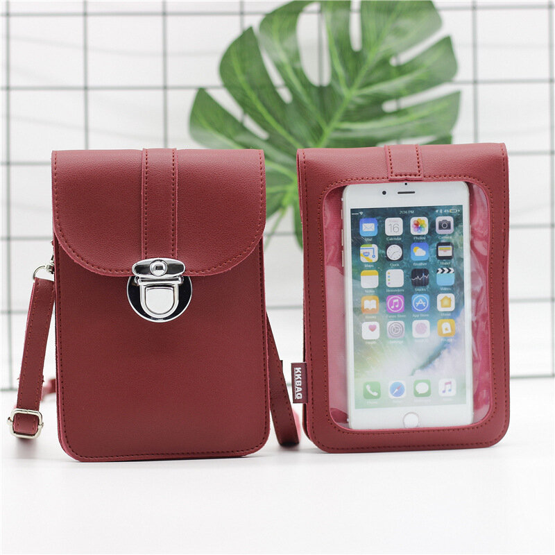 Women Casual Patchwork 6.3 inch Touch Screen Phone Bag Crossbody Bag