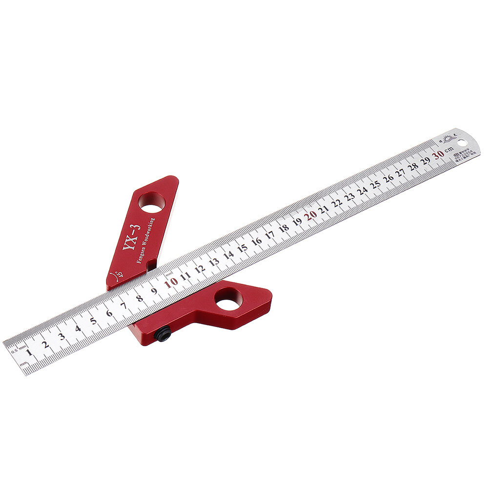 

Drillpro YX-3 Woodworking Magnetic Center Scriber Finder 45 90 Degrees Angle Line Caliber Ruler Metric and Inch Wood Mea