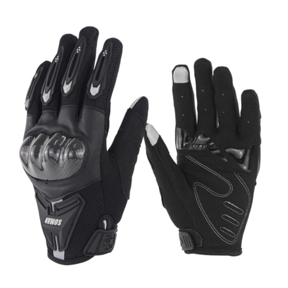SOMAN MG19 Motorcycle Touch Screen Gloves Carbon Fiber Riding Men Women Protective Gears