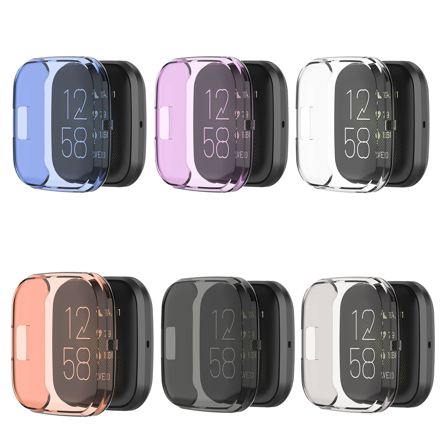 

Bakeey Multi-color Transparent Soft TPU Rubber All-inclusive Watch Protector Case Cover For Fitbit Versa 2