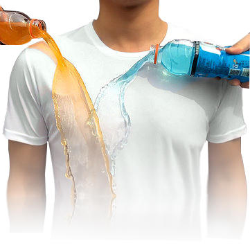 Camiseta de manga curta para homem BEVERRY com efeito hidrofóbico, impermeável, respirável e anti-manchas.