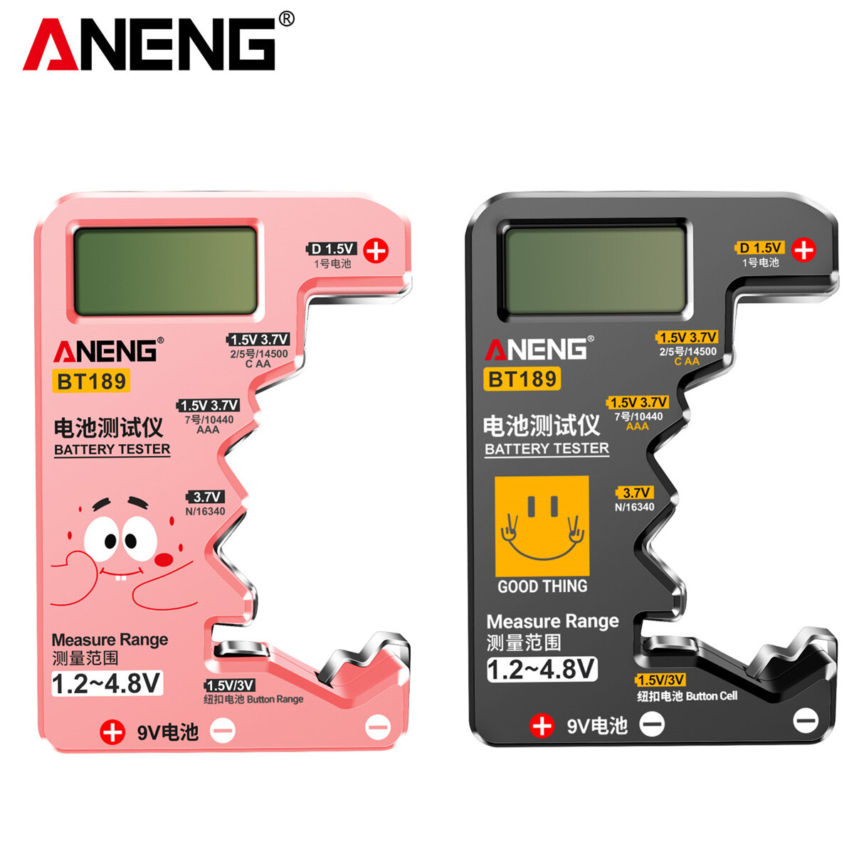 ANENG BT189 Digitale Batterijtester Lcd-scherm AA AAA 9V 1.5V 3V Knop Batterij Capaciteit Checker Lo