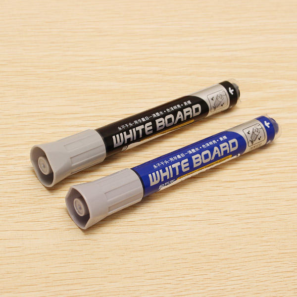 Genvana 1.5-3mm Press Type Marker Pen Hoge Capaciteit Voor Whiteboard Black Blue