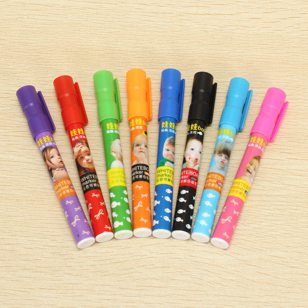 

Genvana 1,5 мм 8 цветов в наборе Детский милый стираемый маркер Ручка для белой доски