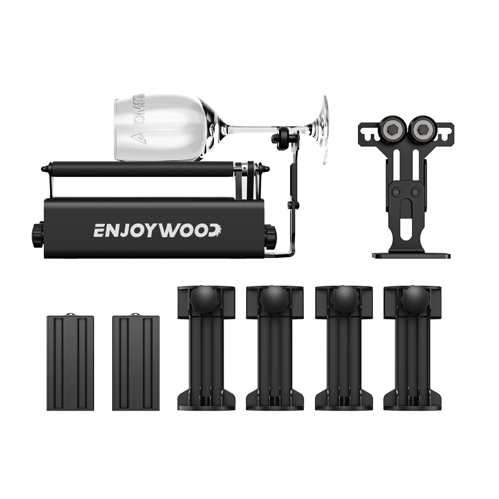 ENJOYWOOD R3 PRO Rotary Roller with Separable Support Module and Extension Towers for Laser Engraver