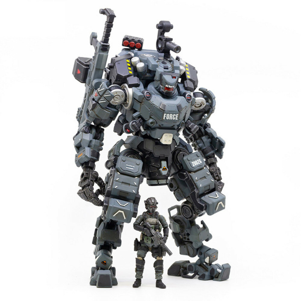 

JOYTOY Action Figure Multi-joint Rotatable Steel Bone Attack Mecha Police Grey Figure New Toy for Collectible Toys