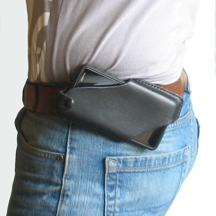 Mannen echt leer 4.7 inch ~ 5.8 inch telefoon tas heuptas Easy Carry EDC tas voor buiten