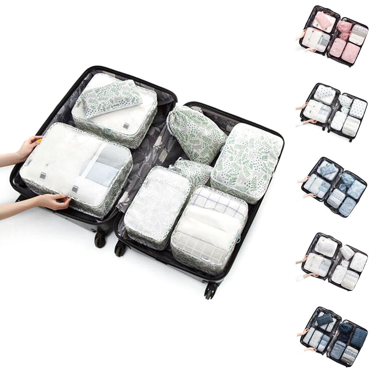8PCS / Set Travel Baggage Organizer Storage Pouches Βαλίτσες Συσκευασίες
