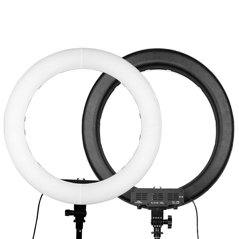 TRAVOR 18 Inch Ring Lamp Bi-Color Dimmable Ring LED Video Beauty Light for YouTube Video Live Lighting Photography