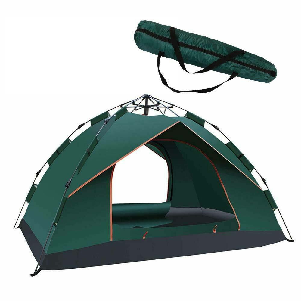 Трехместная семейная палатка для кемпинга, автоматический мгновенный тент, вентилируемый, водонепроницаемый, ветронепроницаемый, ультрафиолетовый, наружный тент