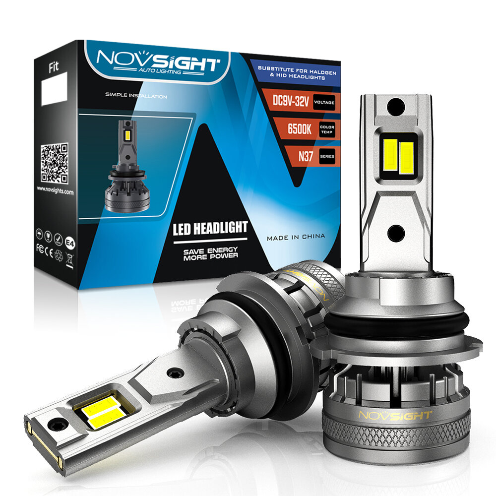 NOVSIGHT A500-N37 60W LED 2Pcs 11000LM Car Headlights Bulbs H4 H13 9007