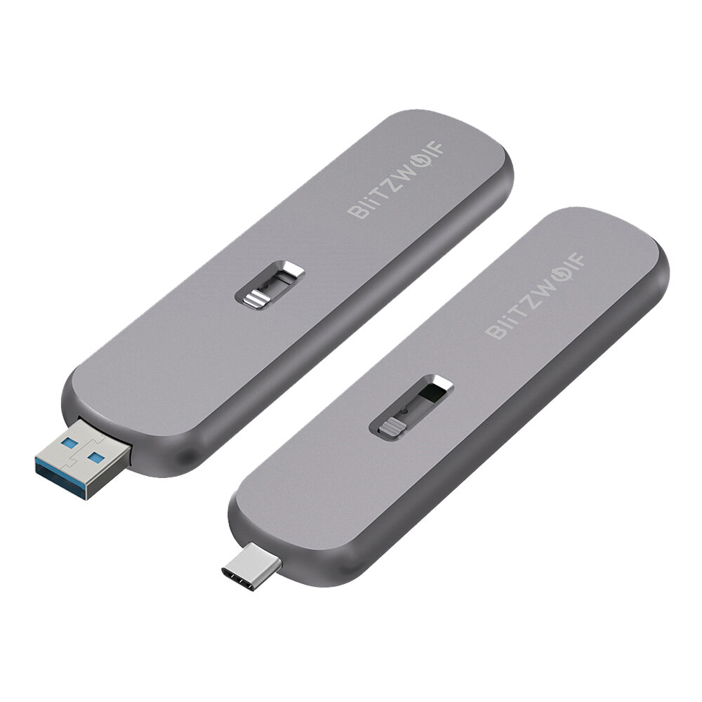 

BlitzWolf® M.2 NGFF SATA SSD External Enclosure B-Key Aluminum Alloy USB-C USB-A 5Gbps 2TB Supported Solid State Drive C