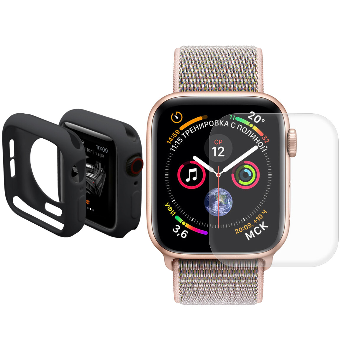 Enkay TPU horlogekast3D gebogen rand Hot Bending horlogeschermbeschermer voor appel Watch Series 4 4