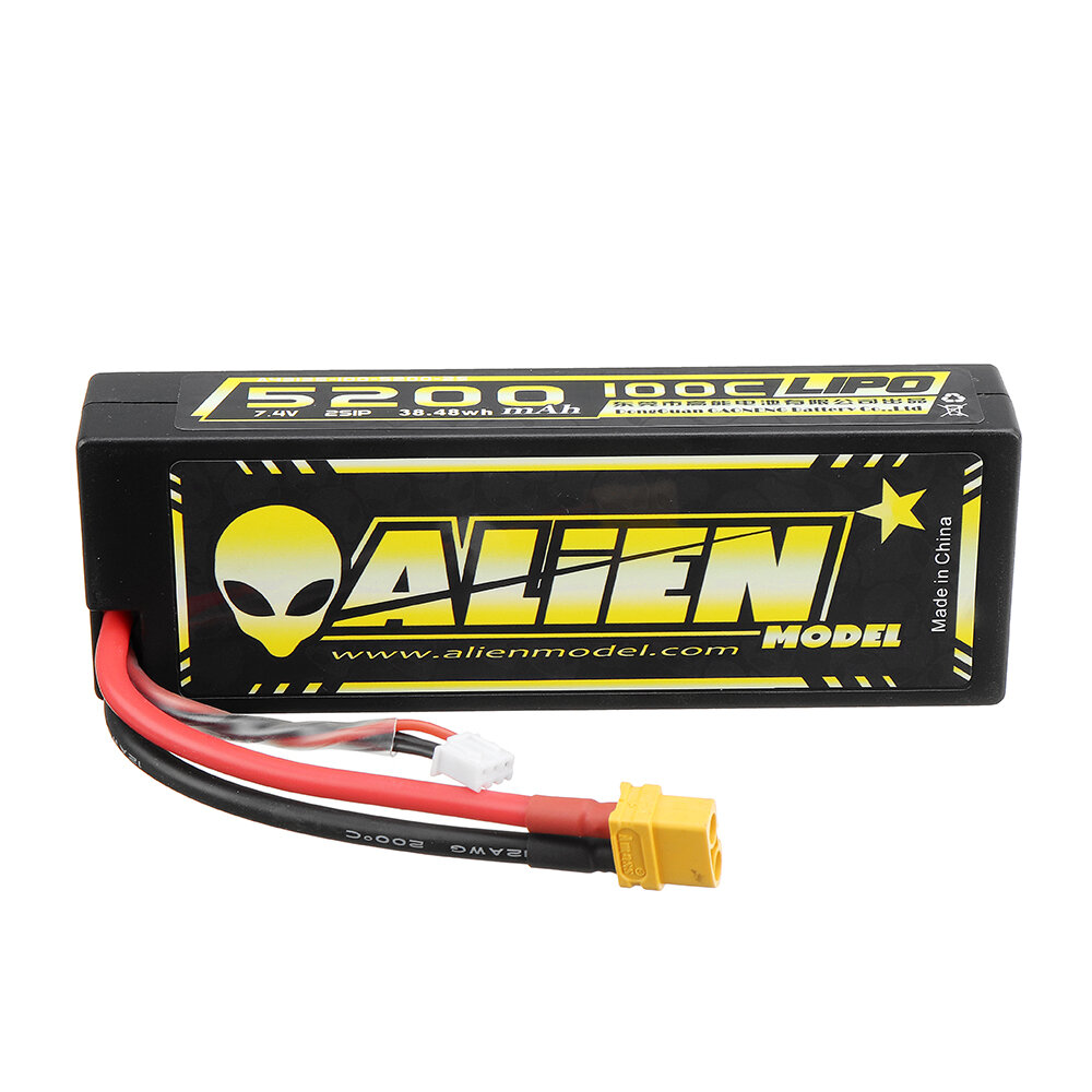 Alienmodel 2S 7.4V 5200mAh 100C Lipo-batterij XT60-stekker voor RC-auto