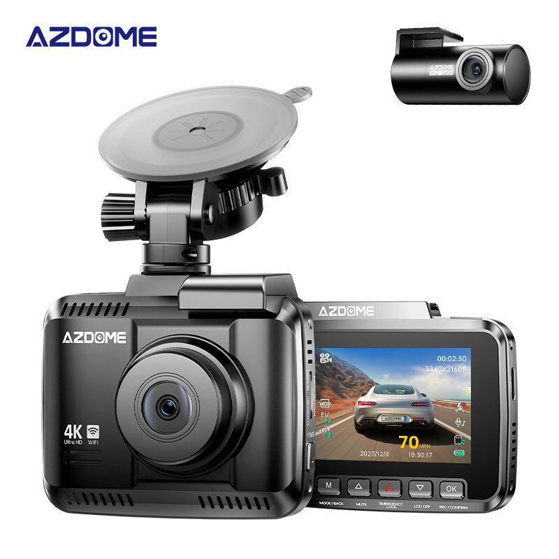 best price,azdome,dual,front,rear,car,dash,cam,4k+1080p,gs63hpro,discount