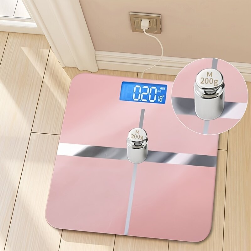 

Intelligent Electronic Household Scale Accurate Data Monitoring LCD Display USB Rechargeable 180KG Max Load Accurate Mea