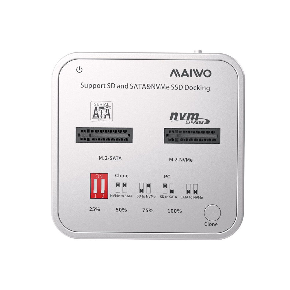 MAIWO K3016CL USB3.1 GEN2Type-CからM.2SSDハードドライブドッキングステーション（M.2 SATA NVMe SSD SDカードリーダー用）