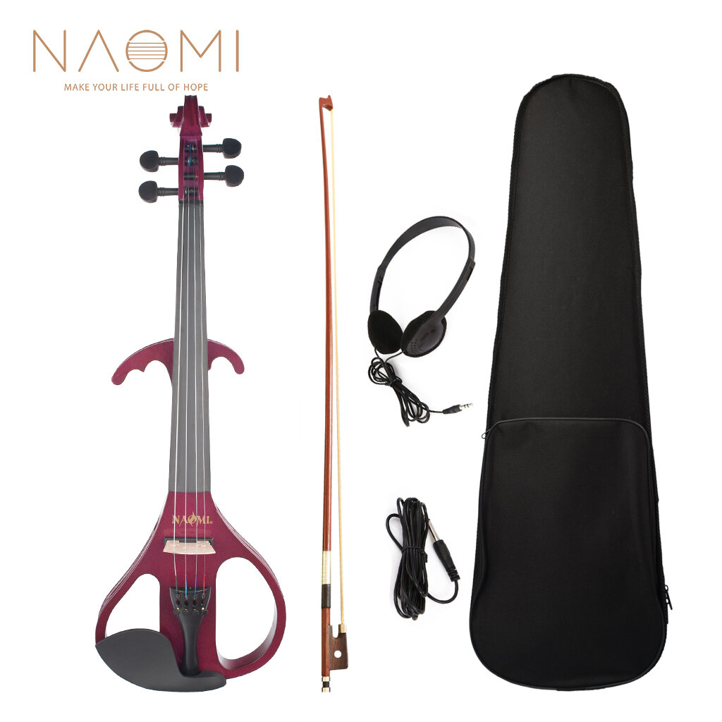 NAOMI full size 4/4 viool elektrische viool viool esdoorn body toets haringen kinsteun met strijksto