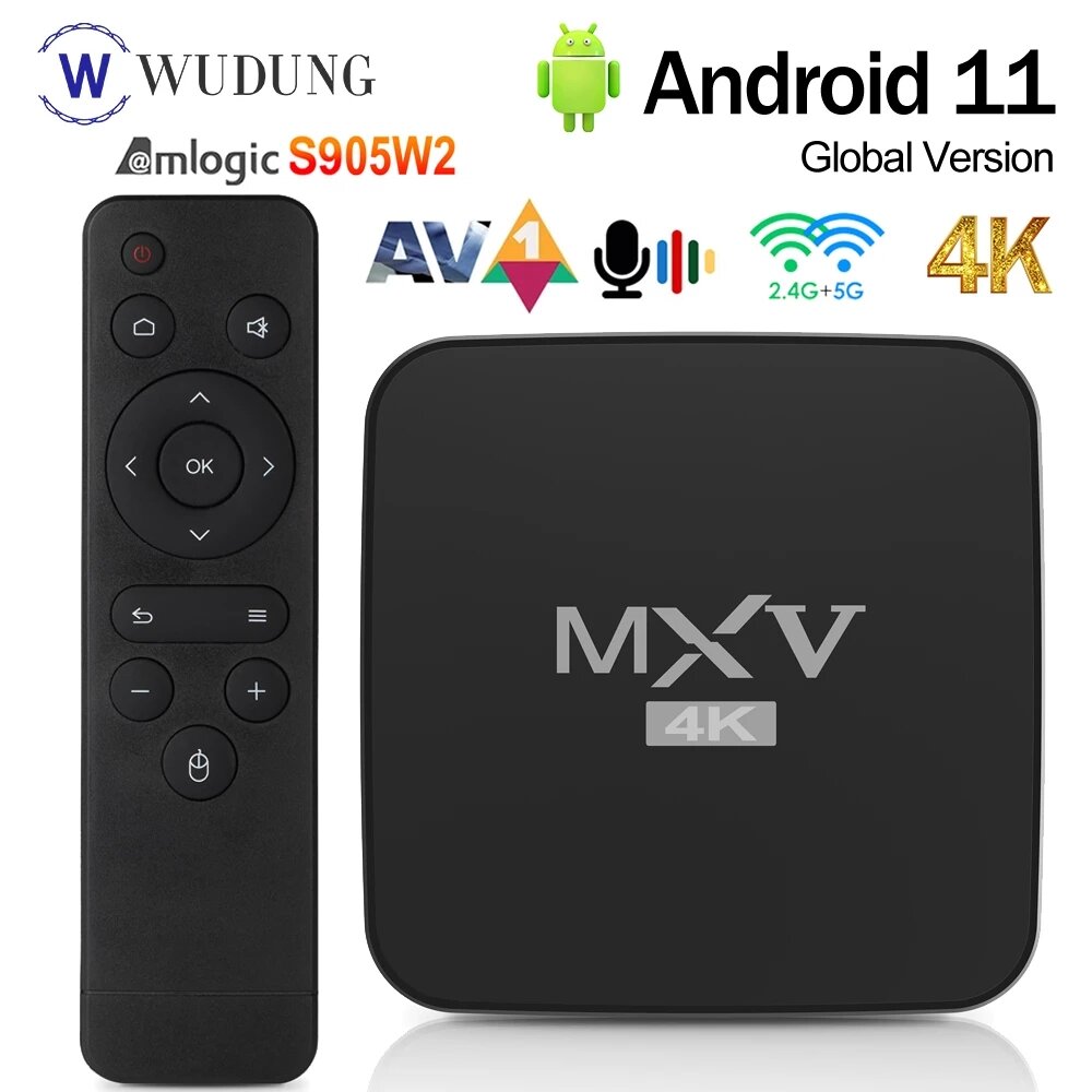 MECOOL MXV Android 11.0 S905W2 Quad core Smart TV Box 2GB RAM 16GB ROM 2.4G 5G WIFI BT5.0 Set Top Bo