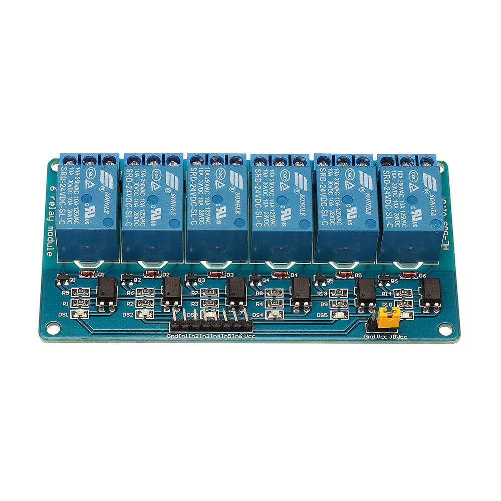 6 Channel 24V Relay Module Low Level Trigger With Optocoupler Isolation BESTEP for Arduino - products that work with off