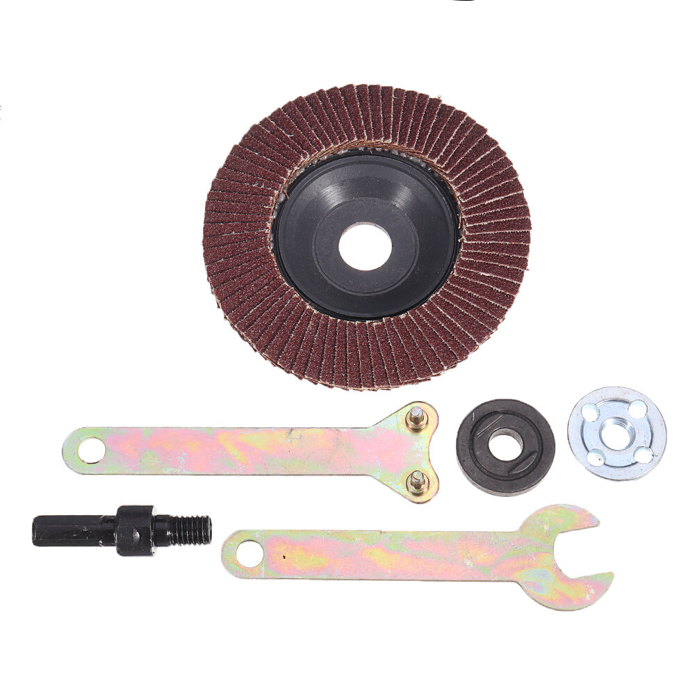 

100mm Flap Disc Sanding Wheel with 5pcs Flange Nuts Grinding Accessories for Angle Grinder