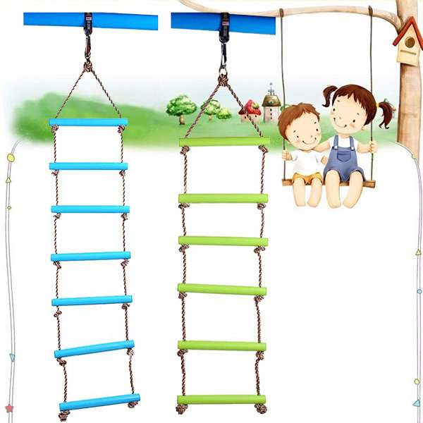 

6 Rungs 2M PE Rope Children Toy Swing Max load 120KG Outdoor Indoor Plastic Ladder Rope Playground G