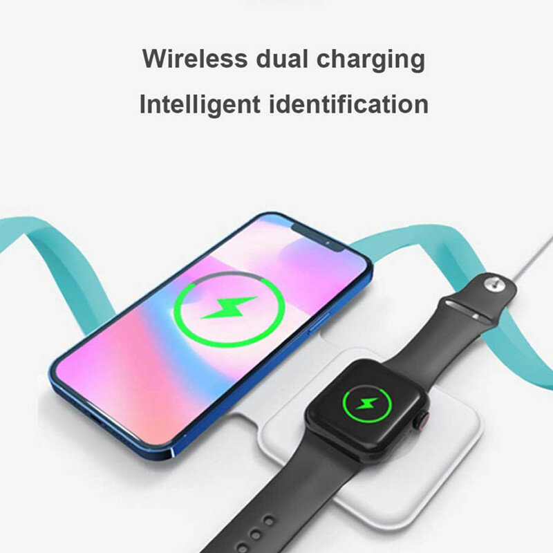 Bakeey 2 in 1 Folding Magsafe Magnetic Dual-Charge Wireless Charger for iPhone 12 Pro Max for Apple Watch 6 for Airpods