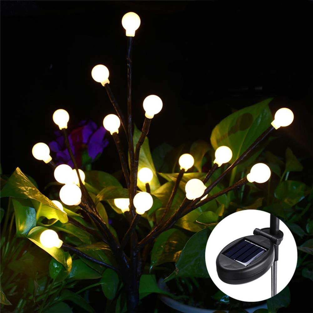 Zonne-energie ronde bal boomtak Outdoor waterdichte LED String vakantie licht voor Patio Decor