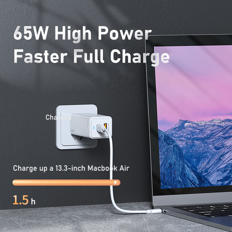 RP-U50 GaN 65W2ポートUSB充電器65WUSB-C PD3.0 QC3.0 FCPSCP急速充電ウォールチャージャーアダプターUSプラグforiPhone 12 Pro Max for Samsung Galaxy Note S20 ultra Huawei Mate 40…