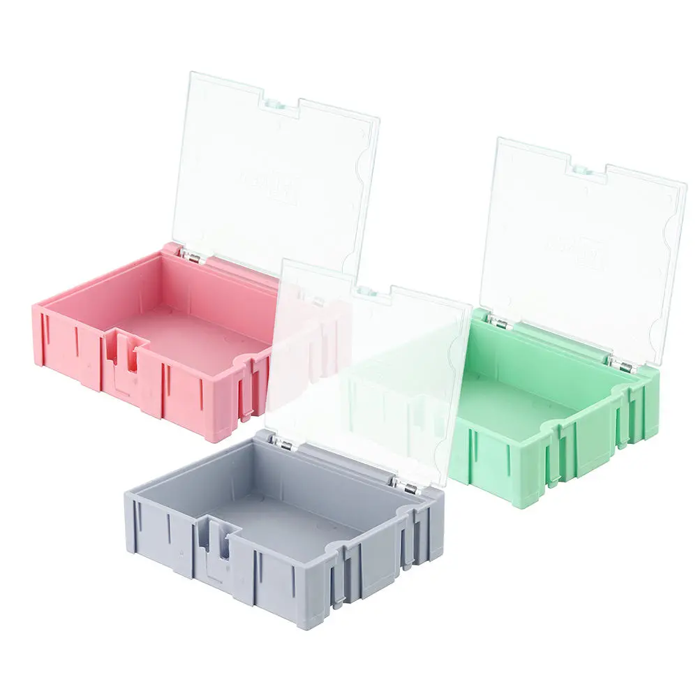 No.3 small splicable tool box screw object electronic project component parts storage box case smt smd pops up patch container