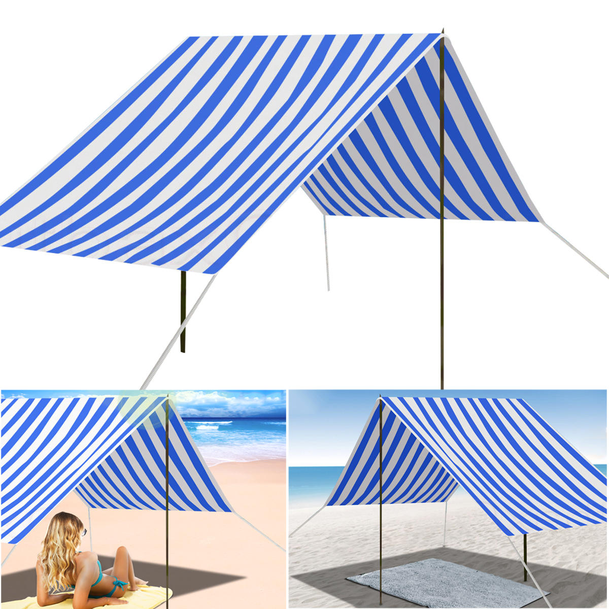 330x180cm Tenda da campeggio portatile UV per tenda da sole Pensilina per esterno da esterno Picnic campeggio