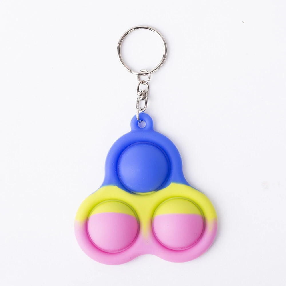 Mini sensory fidget relaxation stress relief anti-anxiety autism hand edc gadget for kids teen adult push pop bubble keychain push pop bubble keychain sensory therapy toys for home classroom party favors office