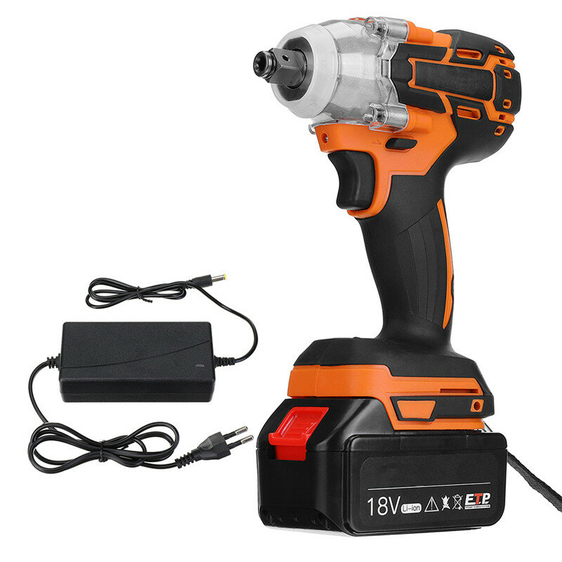 320N.m Electric Brushless Impact Wrench LED Working Light Rechargeable Woodworking Maintenance Tool 