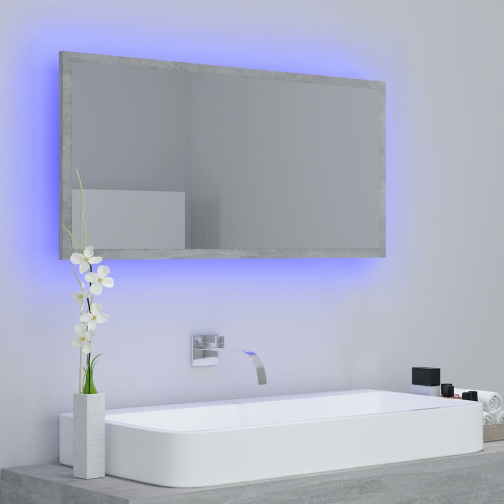LED Bathroom Mirror Concrete Gray 35.4