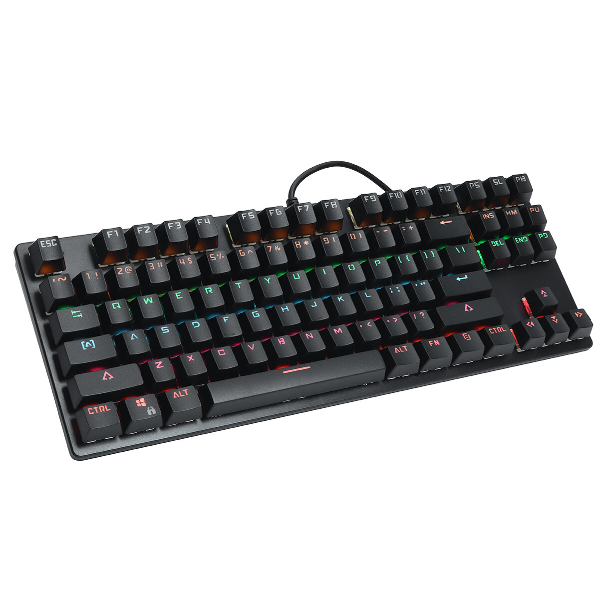 ICEDI K870 Wired Mechanical Keyboard 87 Keys Hot Swappable Blue Switch Suspended Keycaps RGB Backlit Gaming Keyboard wit