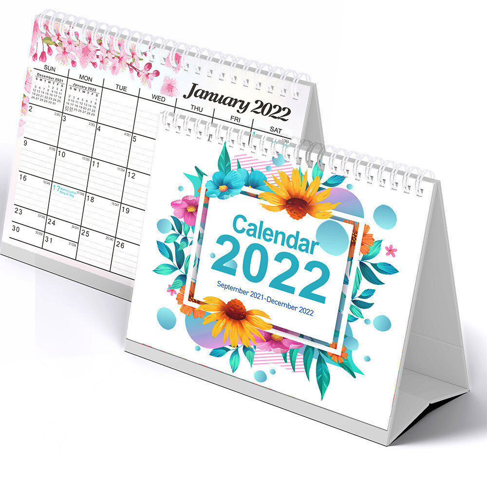 2022 Kalender Eenvoudige Bloemen Maandkalender Agenda Planner Schema Organizer Desktop Briefpapier K