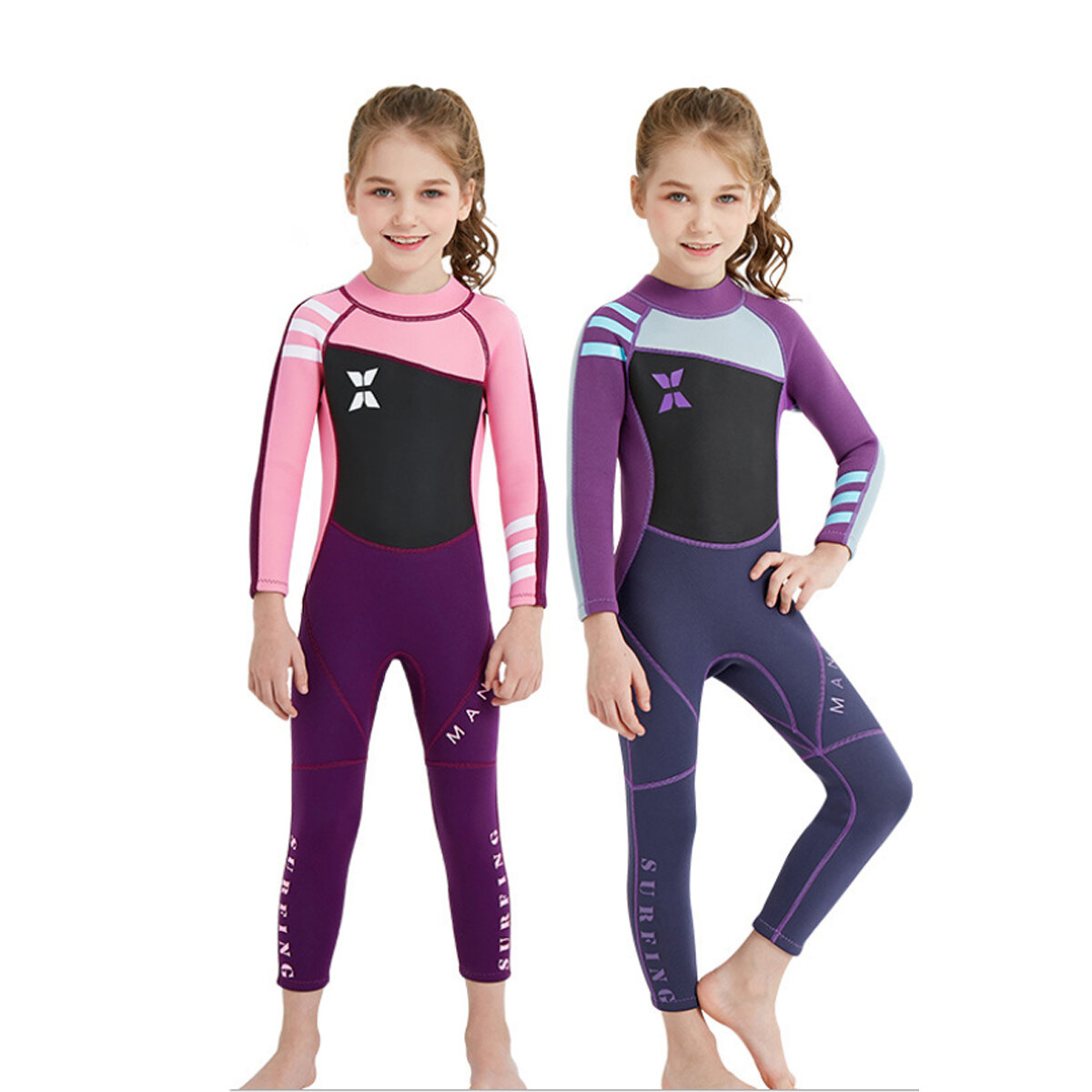 

Kids Diving Suit 2.5MM Neoprene Wetsuit Children For Boys Girls Keep Warm One-piece Long Sleeves UV Protection Swimwear