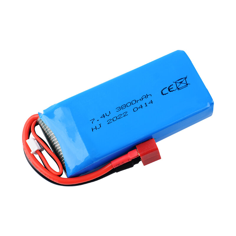 7.4V 2S 3800mAh T Deans Plug LiPo-batterij voor Wltoys auto 124017 144010 124019 124018 en 144001 au
