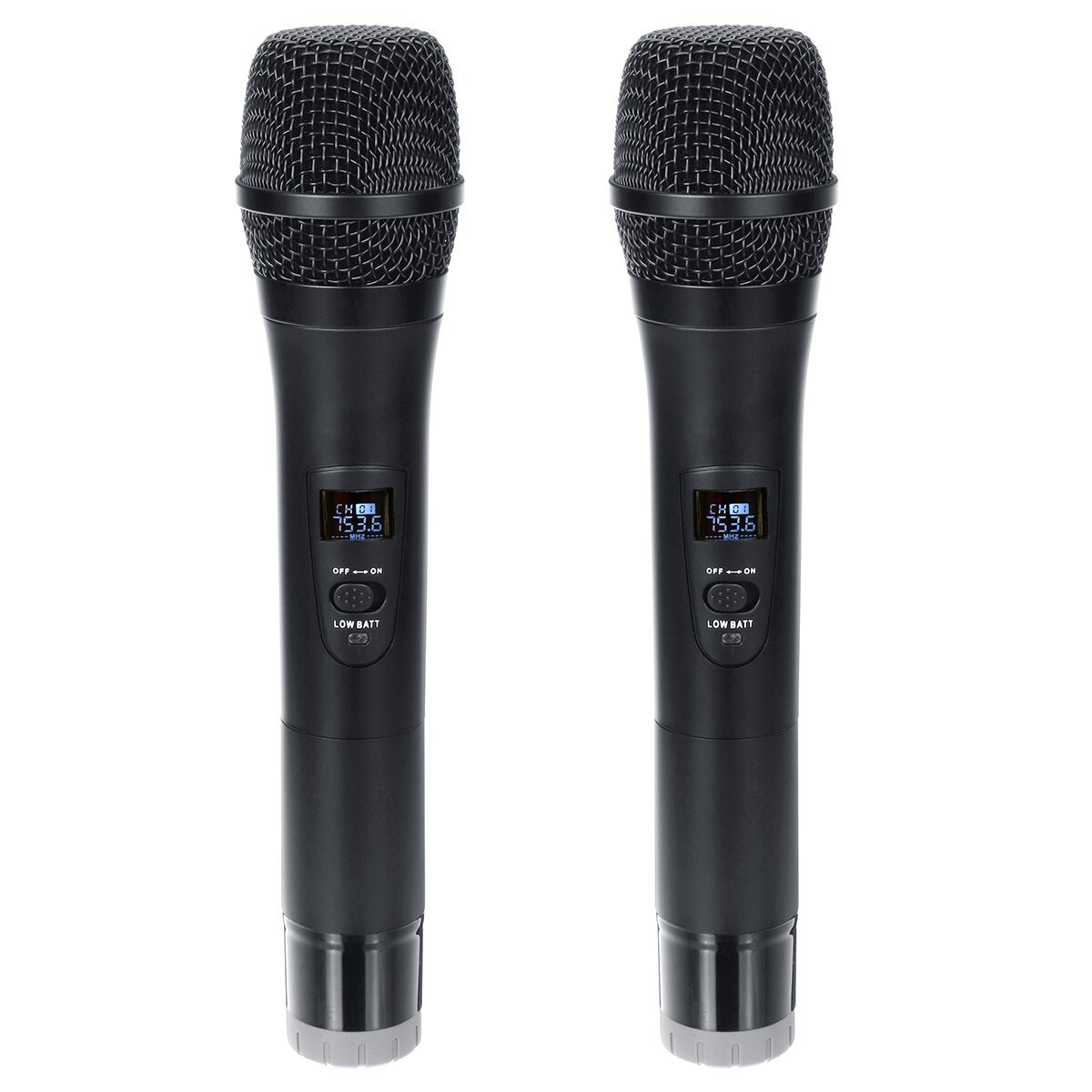 Professionele UHF dubbele draadloze handheld karaoke microfoon met 3,5 mm ontvanger