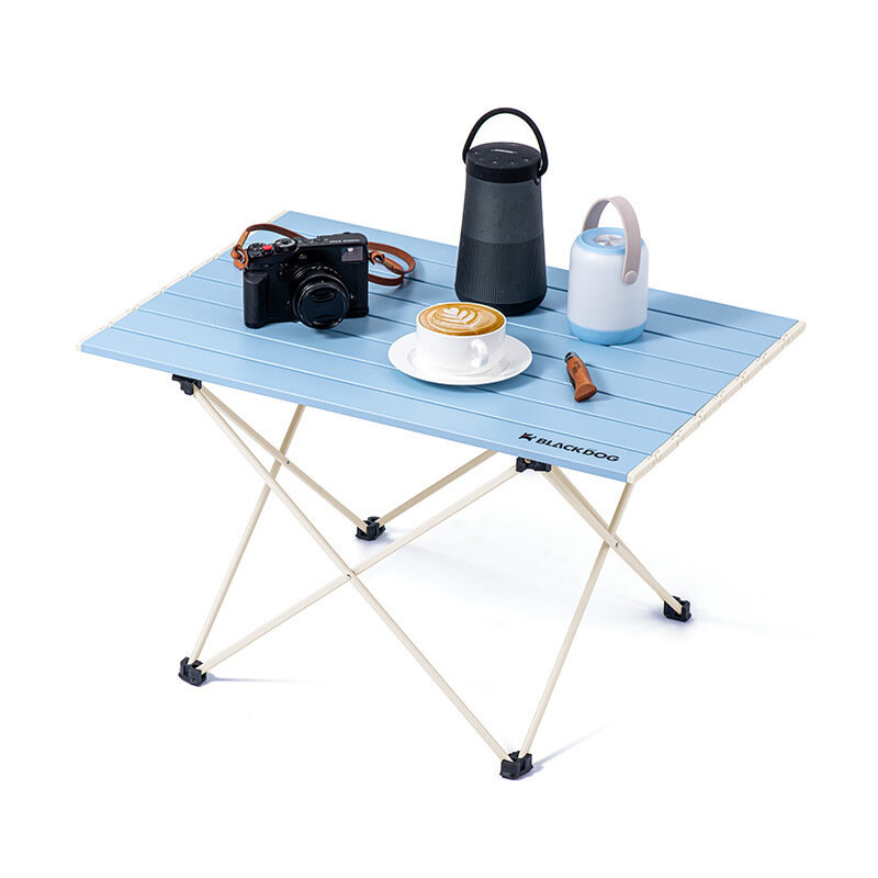 Siyah alüminyum katlanabilir kamp masası Blackdog BD-ZZ002, 20 kg yük taşıma kapasitesi ile piknik, öz sürüş seyahatleri ve plaj için uygundur.