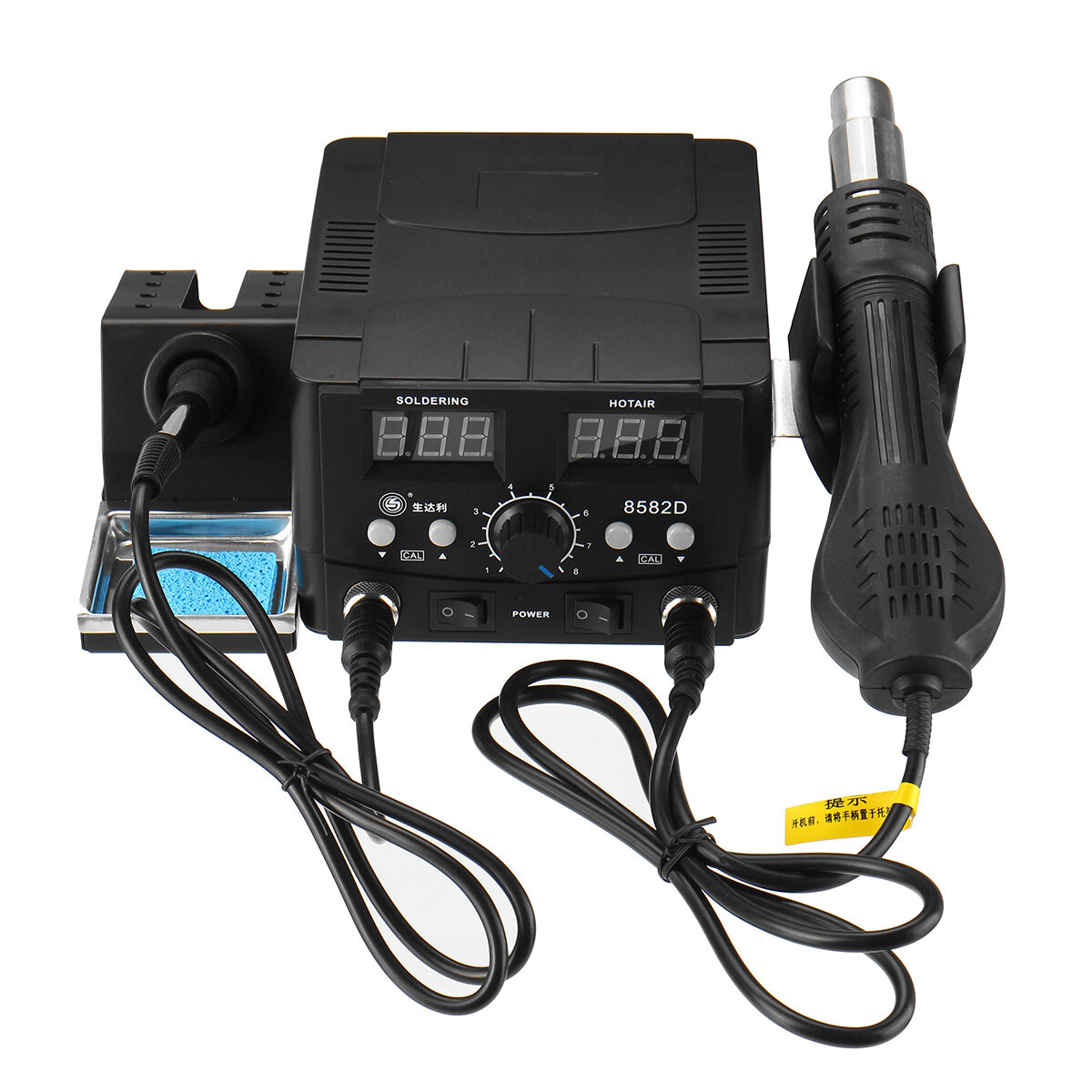 

220V D-8582D 2 in1 Dual Digital Display Soldering Station Iron Solder Rework Station Hot Air Heater