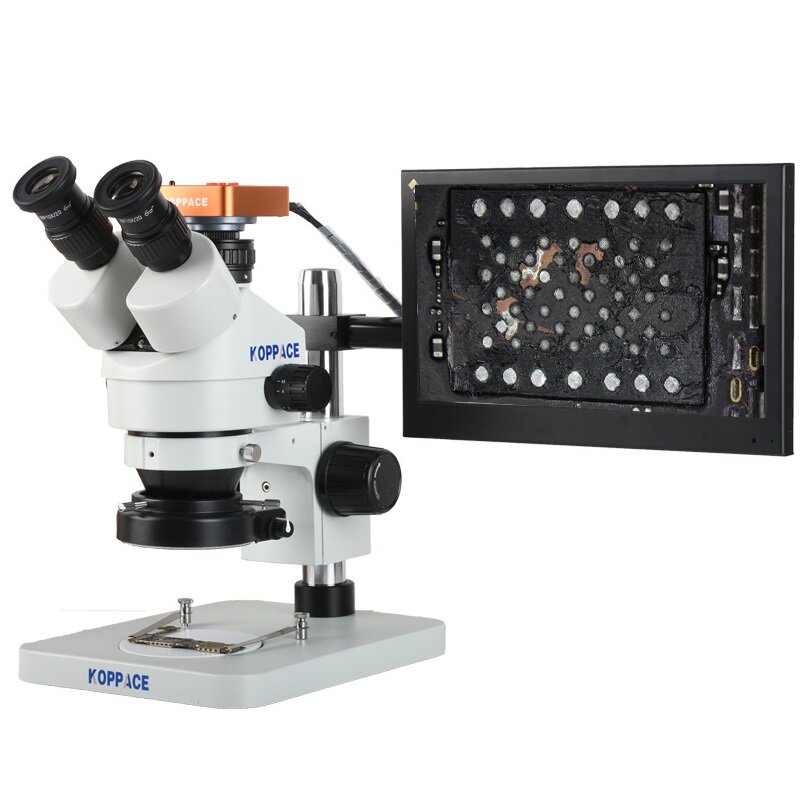 

KOPPACE 3.5X-90X 21MP Microscope Camera Trinocular Stereo Mobile Phone Repair Microscope 13.3 Inch Display Screen