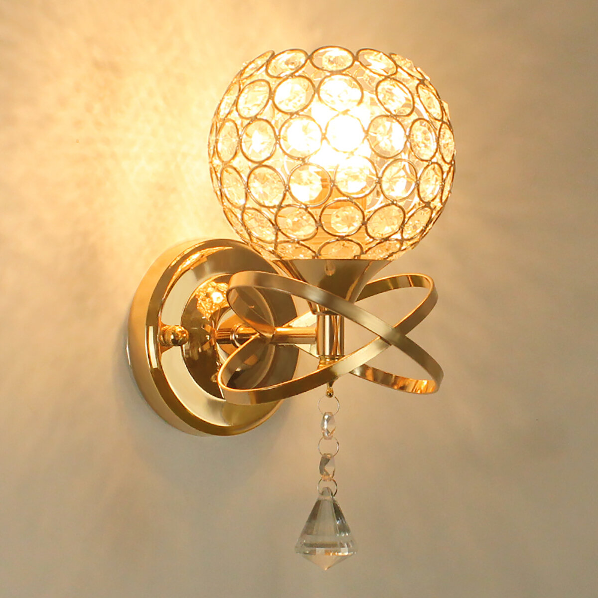 110-220V E14 Modern Chrome Crystal LED Wandlamp Lamp Luxe Nachtkastje Slaapkamer Home Decor Zonder L