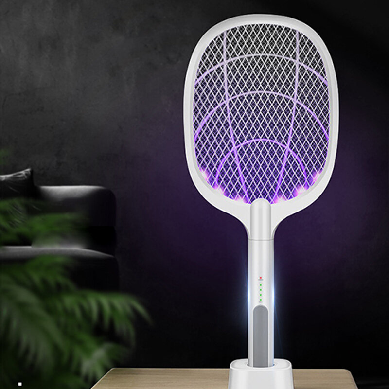 

3000 В электрический убийца комаров с UV Лампа USB 1200 мАч перезаряжаемый Bug Zapper Летняя мухобойка домашняя ракетка