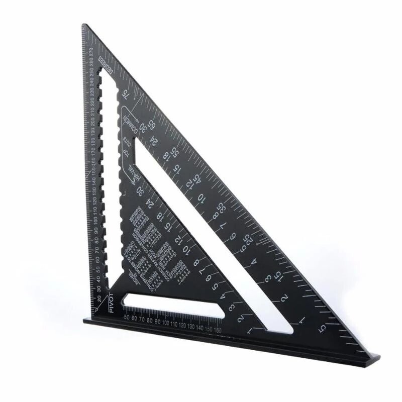 Triangle Angle Ruler 7/12 inch Metric Aluminum Alloy Angle Protractor Triangular Measuring Ruler Woodwork Speed Square T