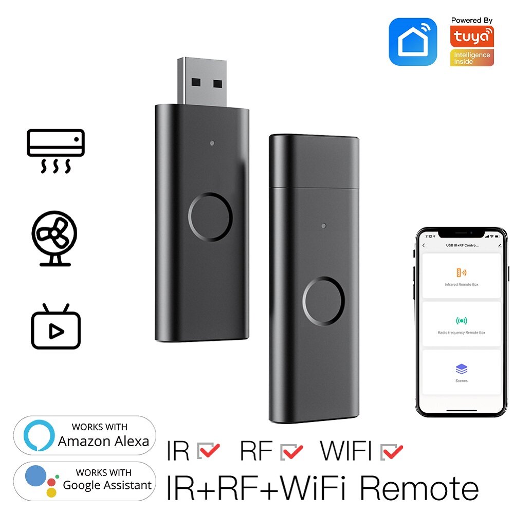 

MoesHouse Tuya Smart Infrared WiFi Remote Controller Wireless USB IR+RF Controller for TV Fan Smart Home with Alexa Goog