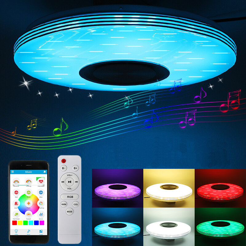 

220V 40cm 84LED RGBW Modern Dimmable Intelligent Ceiling Lamp WiFi Bluetooth Music Smart Ceiling Light APP+Remote Contro
