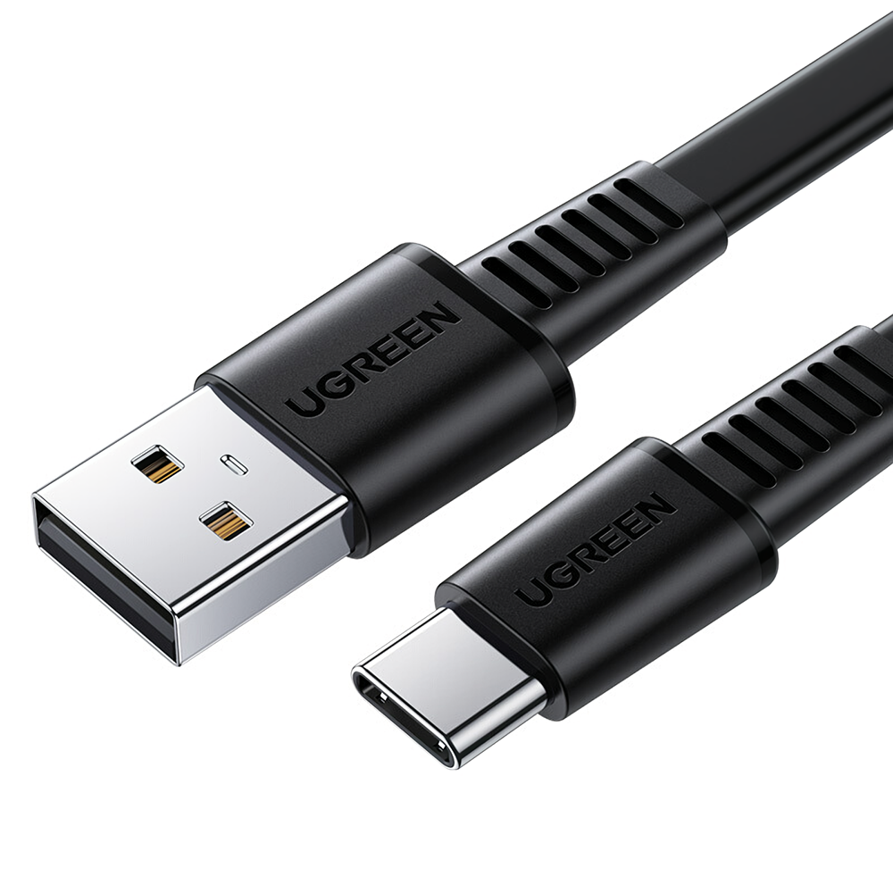 UGREEN US332 Type-C Platte datakabel 1m 3A USB-C snellaadkabel Ondersteuning Huawei mate40pro / 30 /